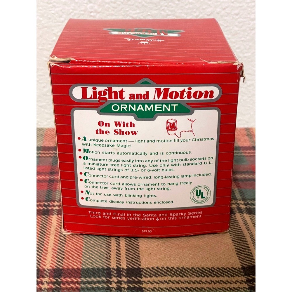 Hallmark VTG Ornament On With the Show 1988 Red Santa Light‎ Motion - Picture 2 of 10